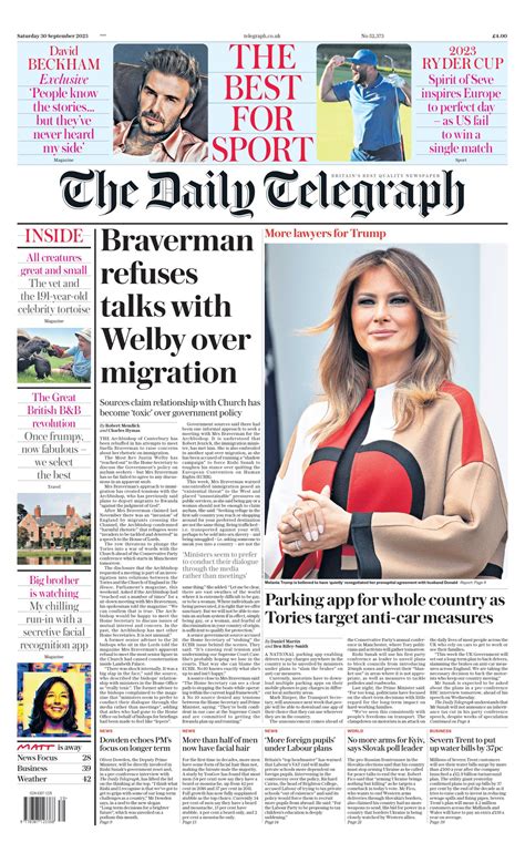 Daily Telegraph Front Page 30th Of September 2023 Tomorrow S Papers