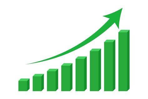 Bar Graph Growth And Up Arrow 13743844 Png