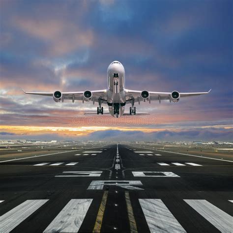 Airplane Taking Off From The Airport Stock Photo Image Of Business