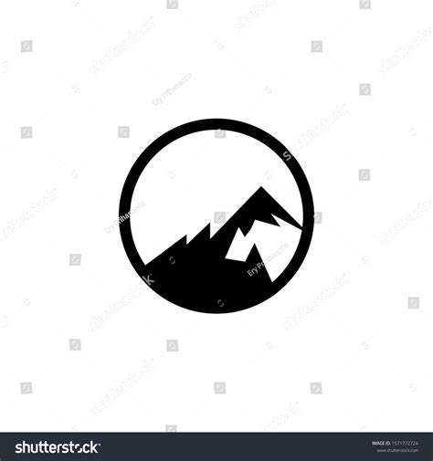 Circular Mountain Logo Badge Symbol Vector Stock Vector Royalty Free