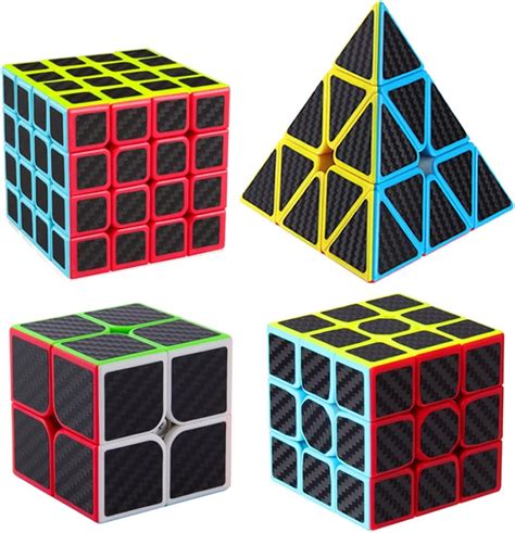 Roxenda Speed Cube Set Speed Cube Bundle Of 2x2 3x3 4x4 And Pyramid Cube Smoothly