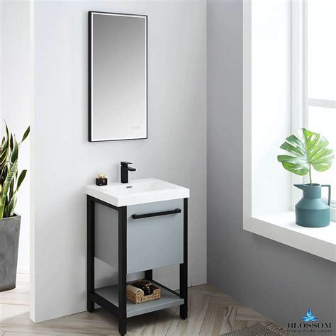 Whether you're a diyer updating your kitchen or a pro building a kitchen in a new home, lowe's has the kitchen cabinets you need to bring style and storage to your space. Blossom ️ RIGA 20 Inch Bathroom Cabinet Color Metal Grey Acrylic Sink