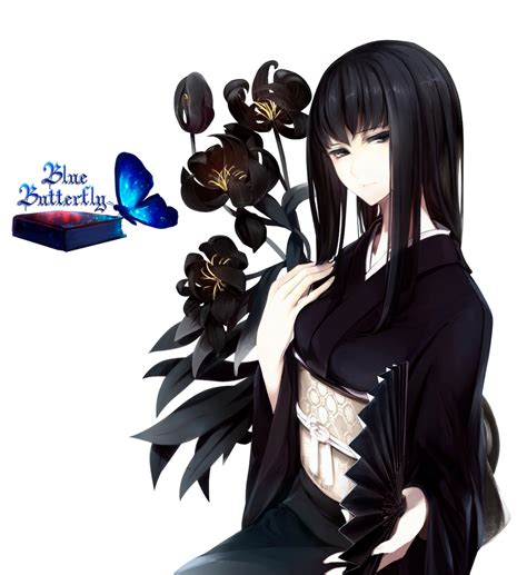 2 Anime Flowers Girl Render By Butterfly Blue B On Deviantart
