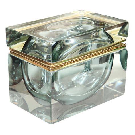 Sommerso Glass Box Galere Glass Trinket Box Trinket Boxes Kintsugi Art Jewerly Boxs Green