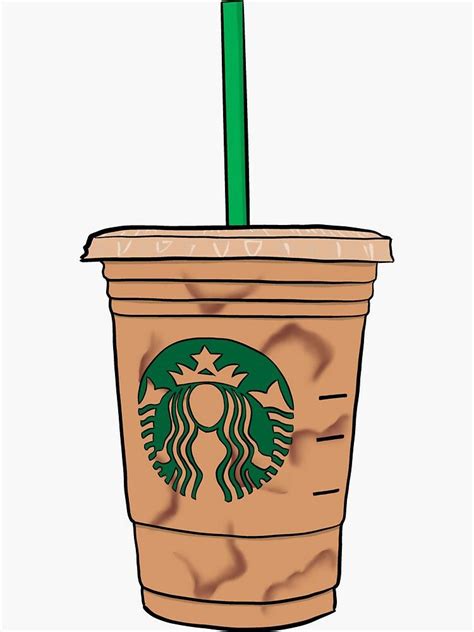 Sb Iced Coffee Sticker Starbucks Art Coffee Stickers Starbucks Drawing