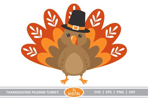 Thanksgiving Pilgrim Turkey Svg Eps Png Dxf Cute Turkey 1034898 Cut Files Design Bundles