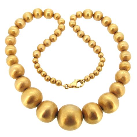 Gold Bead Necklace | Gold bead necklace, Beaded necklace, Necklace