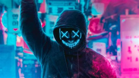 Neon Mask Wallpapers Top Free Neon Mask Backgrounds Wallpaperaccess