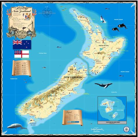 New Zealand Map Island Map Store
