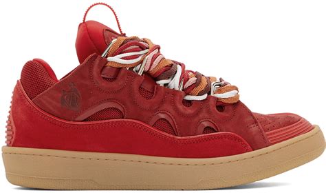 Lanvin Red Curb Sneakers Ssense Canada