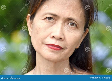 An Unemotional Female Senior Woman Stock Image Image Of Females
