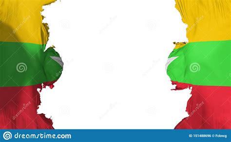 Blasted Myanmar flag stock illustration. Illustration of background ...