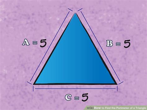 Since all three sides are equal in length, the triangle is an equilateral triangle. 3 Simple Ways to Find the Perimeter of a Triangle - wikiHow