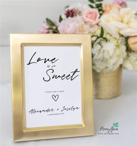Simple Love Is Sweet Sign Wedding Dessert Table Sign Template Diy