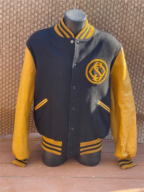 Vintage Lettermans Varsity Jacket St O With Vintage Patches Etsy