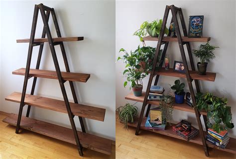I chose a book to design my invisible bookshelf template from and use it as the base of the bookshelf frame. Built an A-Frame Ladder Bookshelf for my boyfriend, been a ...