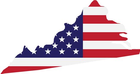 Esquema Del Mapa Del Estado De Virginia En La Bandera De Estados Unidos Png
