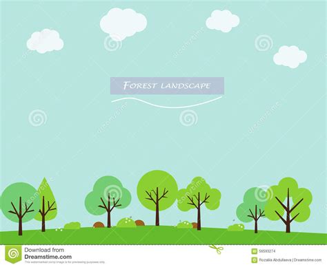 Simple And Cute Landscape For Your Design Stock Vector - Illustration of summer, element: 56593274