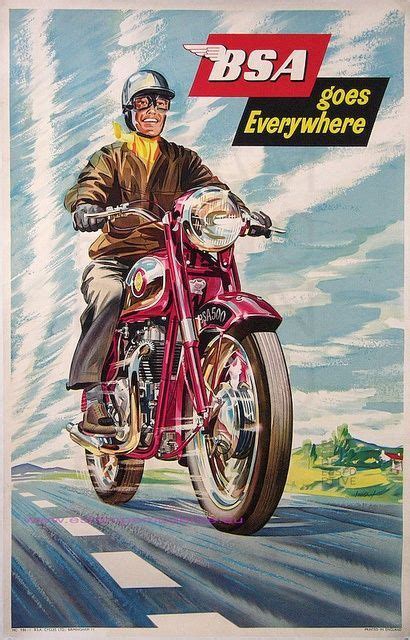 Vintage Bsa Motorcycle Vintage Motorcycle Posters Motorcycle Artwork