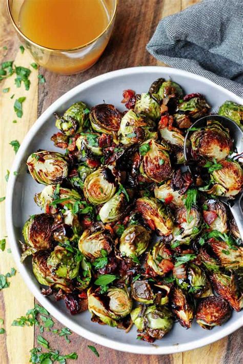 The suggested cooking time gave me burned crisp sprouts and totally black pancetta. Balsamic Glazed Brussels Sprouts with Bacon - Eating European