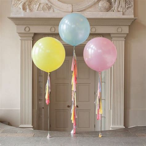 Pastel Rainbow Tassel Tail Balloon Trio Pink Garland Party Garland