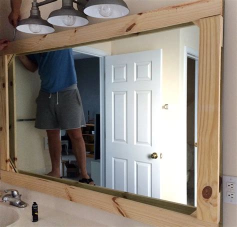 See more ideas about bathroom mirrors diy, tile mirror frame, diy bathroom. Cardboard Box to Mirror Frame | Wood framed mirror, Large ...