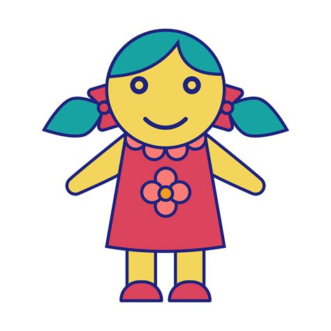 Toy Dolly Icon Flat Design Vector 14468473 Vector Art At Vecteezy