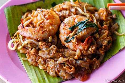 A dish tossed with seafood, eggs, chinese sausages and bean sprouts. Penang Auntie (Big Prawn) Char Koay Teow @ Fresh Food Court