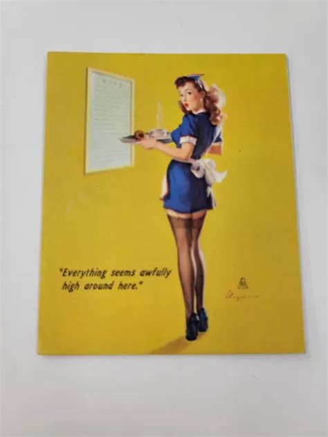 Vintage Gil Elvgren Pin Up Girls Advertising Arcade Card Awful High