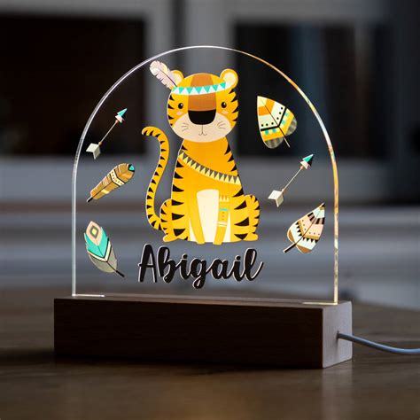 Personalised Tiger Night Light By Mirrorin