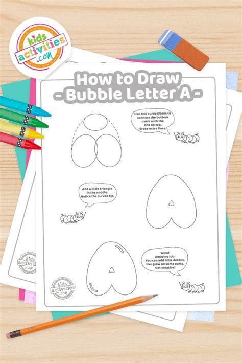 How To Draw The Letter A In Bubble Letter Graffiti Kids Activities