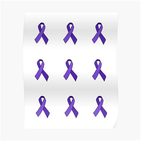 Purple Awareness Ribbon Set Poster For Sale By Moderntimes Redbubble