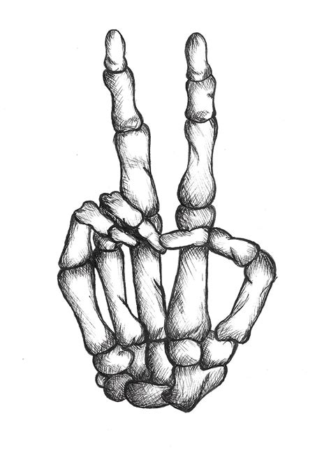 Skeleton Peace Hand On Behance