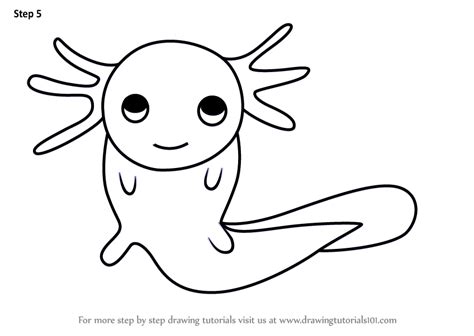 Axolotl Drawing Easy - How To Draw An Axolotl Really Easy Drawing