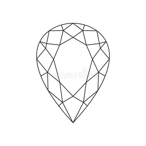 Thin Line Diamond Shape Stock Vector Illustration Of Cartoon 259273713