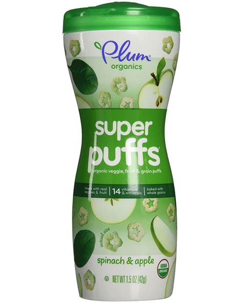 Plum Organics Super Puffs Apple With Spinach Cereal Snack