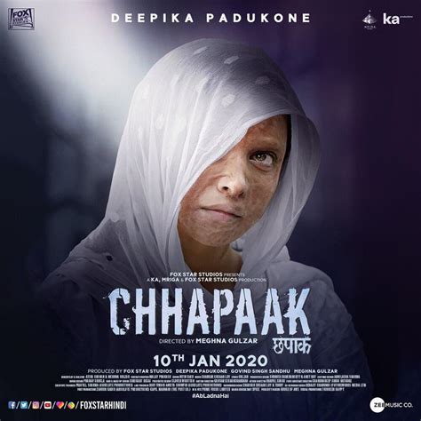 Chhapaak Hindi Movie 2020 Trailer Release Date Cast Posters