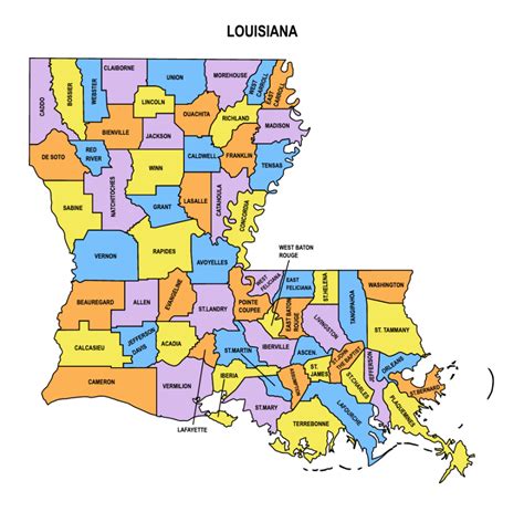 Louisiana County Map Editable And Printable State County Maps