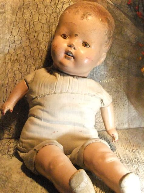 Creepy Baby Doll Vintage Doll Haunted Baby Doll Halloween Decor Re Purpose Vintage Doll