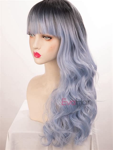 Evahair Long Wavy Synthetic Capless Wig With Wispy Bangs