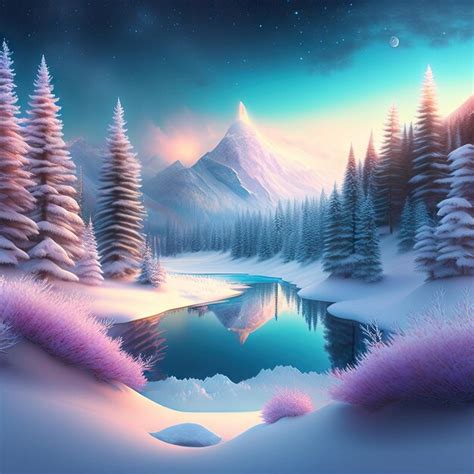 Premium Ai Image Beautiful Magical Winter Wonderland Landscape