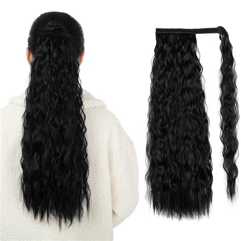 22 Kinky Deep Long Curly Wavy Pony Tail Hair Pieces Synthetic Hair