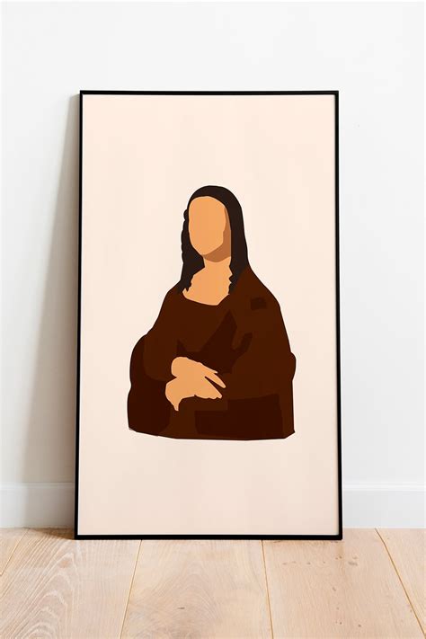 Minimalist Art Illustration Mona Lisa Printable Wall Art Etsy In 2021