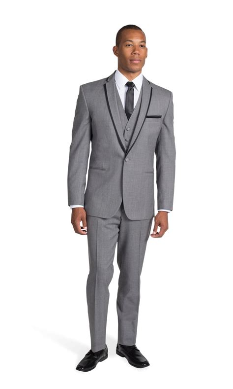 Gray Framed Notch Lapel Tuxedo Tuxedo Gray Suit Grey