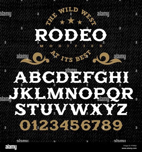 Wild West Typeface Retro Alphabet In Western Style Slab Serif Type