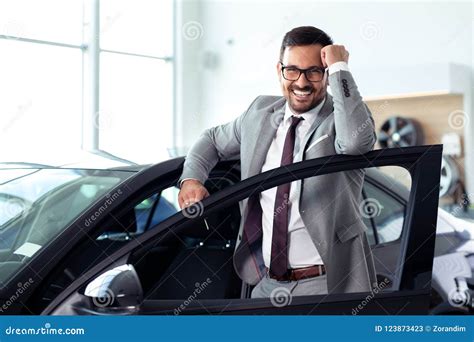 Salesperson At Car Dealership Selling Vehicles Stock Image Image Of
