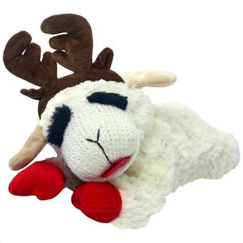 Multipet Christmas Lamb Chop Dog Toy Laying Baxterboo