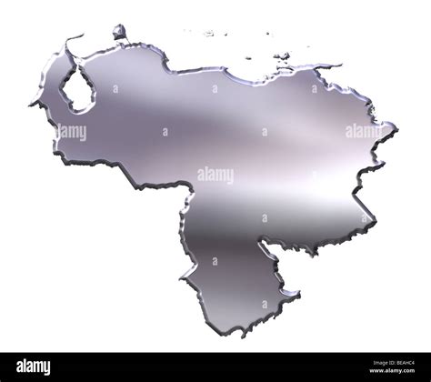 Venezuela 3d Silver Map Stock Photo Alamy