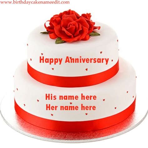 Happy Anniversary Cake With Name Edit Anniversary Cake Pictures Happy