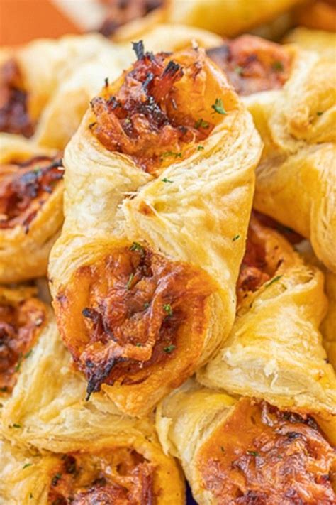 Curly's sauceless pulled pork in center of each puff pastry. Pulled Pork Pastry Puffs #pulled #pork #pastry #puffs # ...